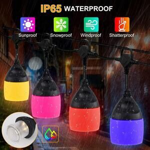 Solar LED String Lights 48 Ft Color Changing Outdoor Waterproof Patio Lights